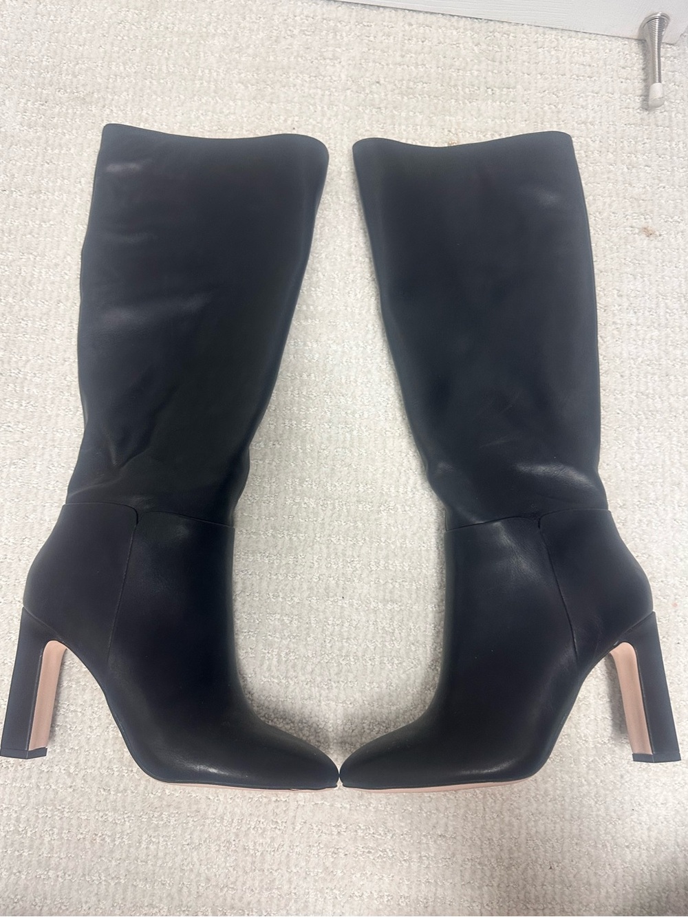 Jessica Simpson Black Pointed-Toe Knee Boots with Block Heel